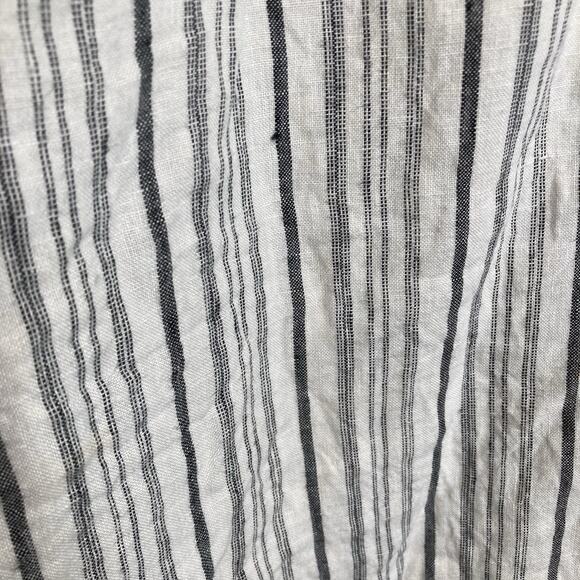 Coldwater Creek Women's Ivory Striped Linen Cropped Pants Size PXL Coastal Boho - Picture 11 of 11